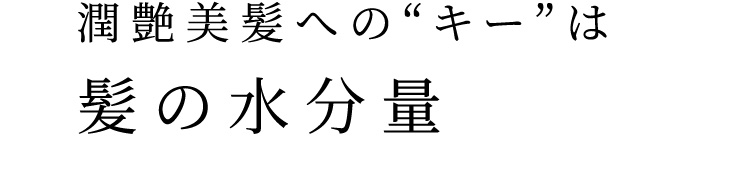 潤艶美髪へのキーは髪の水分量